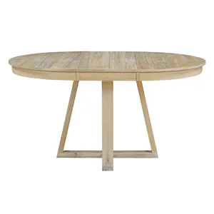 5 Piece Retro Functional Dining Set, Round Table With Leaf And 4 Upholstered Chairs For Dining Room 