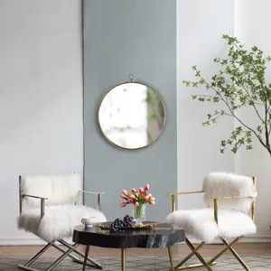 Round Mirror, Circle Mirror With Iron Frame For Living Room Bedroom Vanity, Entryway Hallway - Gold