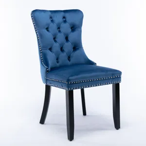 Nikki - Modern, High-End Tufted Solid Wood Contemporary Velvet Upholstered Dining Chair With Wood Le
