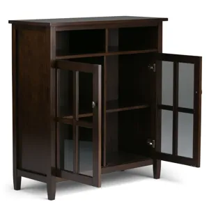 Warm Shaker - Medium Storage Media Cabinet - Tobacco Brown