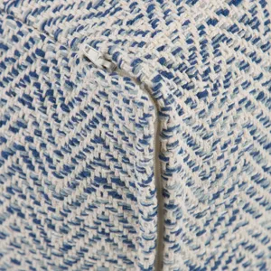 Nate - Square Pouf - Patterned Denim Melange