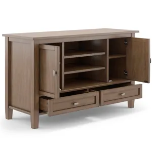 Warm Shaker - TV Media Stand - Rustic Natural Aged Brown
