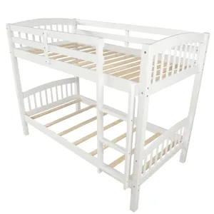 80.51\" Twin Over Twin Bunk Bed With Ladder - White