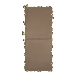 Stella Full Length Mirror With Leaf Accents, Floor Miiror For Living Room Bedroom - Golden