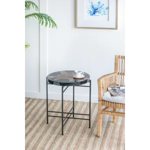 Side Table - Black / Brown