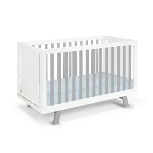Livia - 3-in-1 Convertible Island Crib - White/Gray