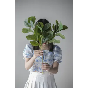 French Country Home Decor Collection (Includes An Artificial Plant, Vase, Trays, Stool And Side Tabl