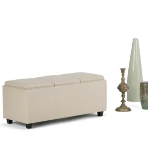 Avalon - Storage Ottoman - Satin Cream