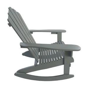 Reclining Outdoor Rocking Adirondack Chair - Walnut