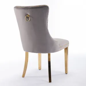 Nikki - Modern, High-End Tufted Solid Wood Contemporary Velvet Upholstered Dining Chair With Golden 