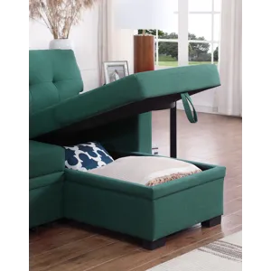 3 Piece Upholstered Sectional - Green