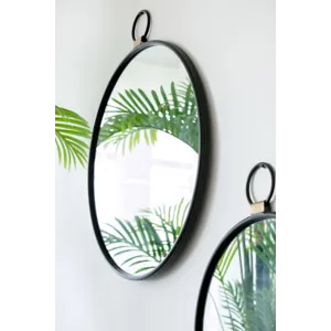Wall Mirror With Black Frame, Contemporary Minimalist Accent Mirror For Living Room, Foyer, Entryway