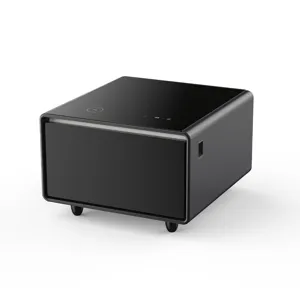 Modern Smart Side Table With Built-In Fridge, Wireless Charging, Temperature Control, Power Socket, 