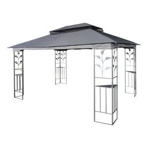 Outdoor Patio Gazebo Canopy Tent With Ventilated Double Roof And Mosquito Net (Detachable Mesh Scree