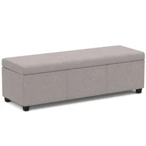 Avalon - Extra Large Storage Ottoman Bench - Cloud Grey