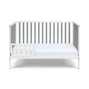 Deux - Remi 3-in-1 Convertible Island Crib - White/Gray