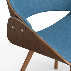 Malden - Bentwood Dining Chair with Wood Back - Blue