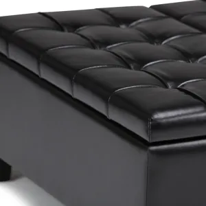 Harrison - Coffee Table Storage Ottoman - Midnight Black