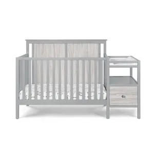 Connelly - 4-in-1 Crib and Changer Combo - Gray/Rockport Gray