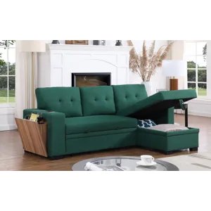 3 Piece Upholstered Sectional - Green