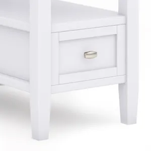 Warm Shaker - Narrow Side Table - White