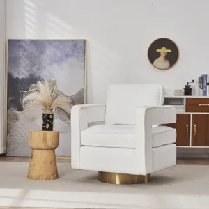 Swivel Barrel Chair For Living Room, 360 Degree Swivel Club Modern Accent Single Sofa Chair, Small L