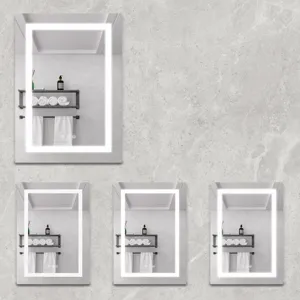 20 x 28\" Bathroom Medicine Cabinet With Mirror Wall Mounted LED Bathroom Mirror Cabinet With Lights