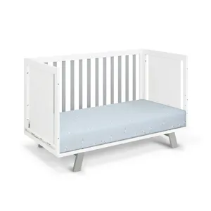 Livia - 3-in-1 Convertible Island Crib - White/Gray