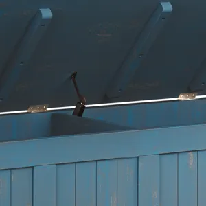 Acadian - Entryway Storage Bench - Distressed Coastal Blue