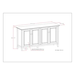 Amherst - Wide 4 Door Storage Cabinet - Hickory Brown