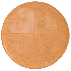 Brody - 32\" Round Coffee Table Pouf - Distressed Brown