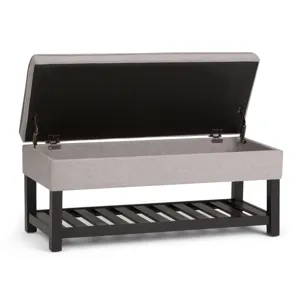 Cosmopolitan - Storage Ottoman Bench with Open Bottom - Cloud Grey