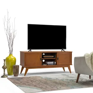 Draper - Mid Century Low TV Media Stand - Teak Brown