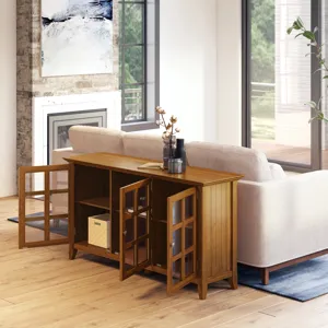 Acadian - Wide Storage Cabinet - Light Golden Brown