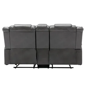 2 Seater Home Theater Recliner Manual Recliner Chair With A Storage Box And Two Cup Holders For Livi