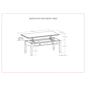 Artisan - Lift Top Coffee Table - Russet Brown