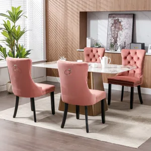 Nikki - Modern, High-End Tufted Solid Wood Contemporary Velvet Upholstered Dining Chair With Wood Le