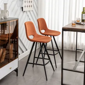 Porth - 28.25\" Fabric Kitchen Counter Height Stools (Set of 2) - Orange