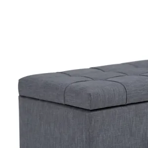 Sienna - Storage Ottoman Bench - Slate Grey