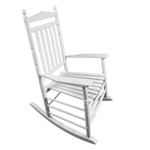 Balcony Porch Wood Adult Rocking Chair - White