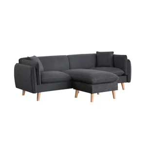 Brayden - Fabric Sectional Sofa Chaise - Dark Gray