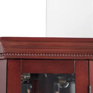 Corner Curio Cabinet With Lights, Adjustable Tempered Glass Shelves, Mirrored Back, Display Cabinet 