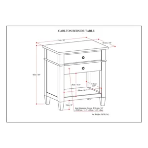 Carlton - Bedside Table - White