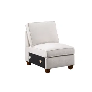 Rene - Sectional Sofa With Ottoman - Beige