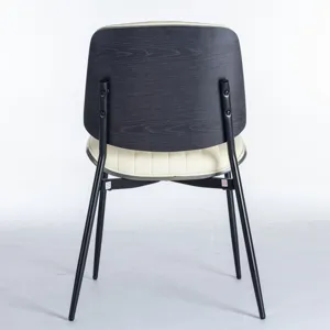 Dining Chairs (Set of 2) Mid-Century Modern Retro Faux Leather Chair With Walnut Bentwood Back Uphol