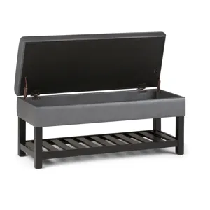 Cosmopolitan - Storage Ottoman Bench with Open Bottom - Stone Grey