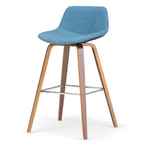 Randolph - Bentwood Counter Height Stool (Set of 2) - Medium Blue / Dark Brown