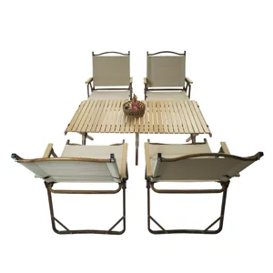 5 Pieces Dining Set, Multi-Function Foldable And Portable, 1 Dining Table & 4 Folding Chairs, Indoor