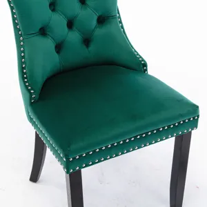 Nikki - Modern, High-End Tufted Solid Wood Contemporary Velvet Upholstered Dining Chair With Wood Le