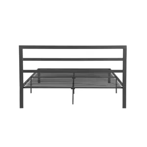 Queen Metal Bed Frame With Headboard - Charcoal Gray